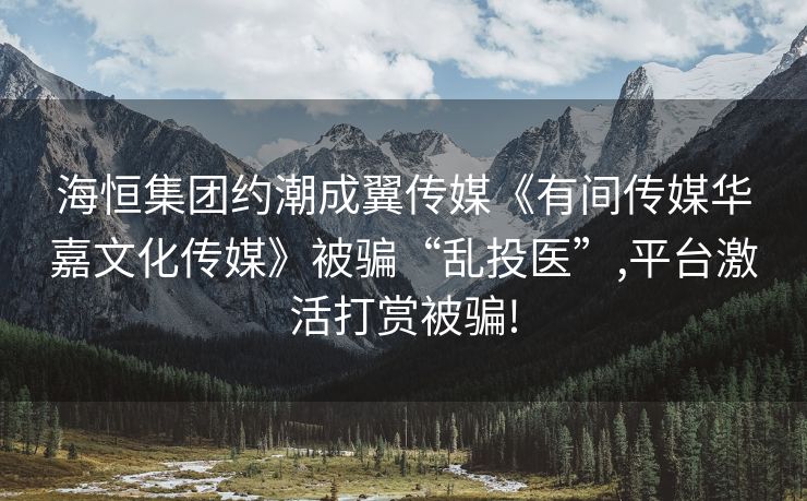 海恒集团约潮成翼传媒《有间传媒华嘉文化传媒》被骗“乱投医”,平台激活打赏被骗!