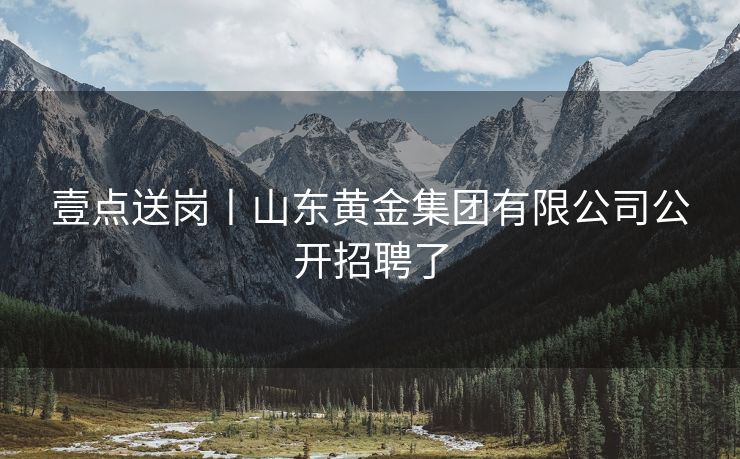 壹点送岗丨山东黄金集团有限公司公开招聘了