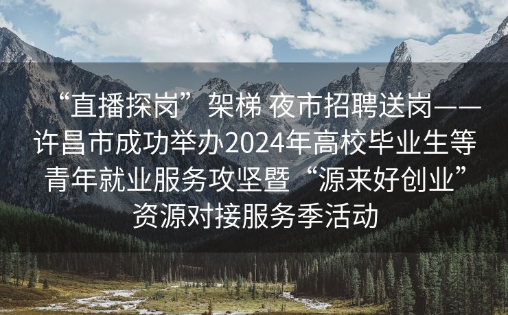 “直播探岗”架梯 夜市招聘送岗——许昌市成功举办2024年高校毕业生等青年就业服务攻坚暨“源来好创业”资源对接服务季活动