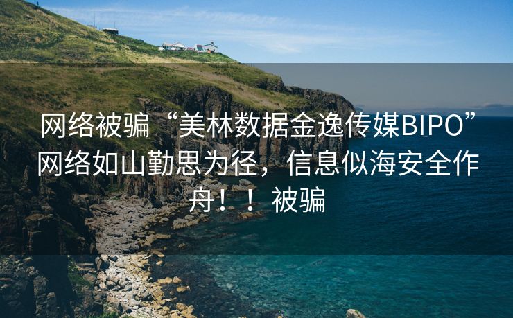 网络被骗“美林数据金逸传媒BIPO”网络如山勤思为径，信息似海安全作舟！！被骗