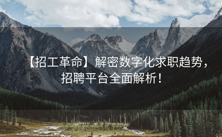 【招工革命】解密数字化求职趋势，招聘平台全面解析！