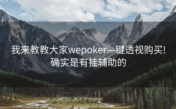 我来教教大家wepoker—键透视购买!确实是有挂辅助的