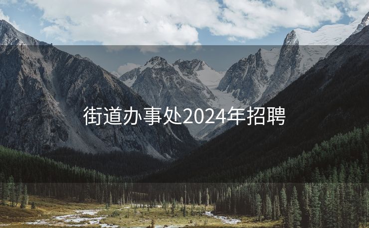 街道办事处2024年招聘