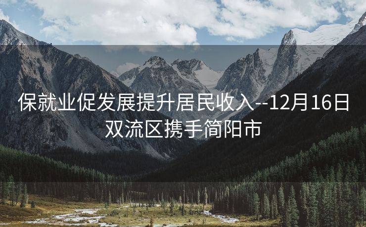 保就业促发展提升居民收入--12月16日双流区携手简阳市