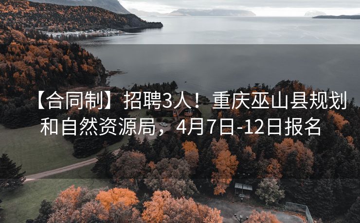 【合同制】招聘3人！重庆巫山县规划和自然资源局，4月7日-12日报名