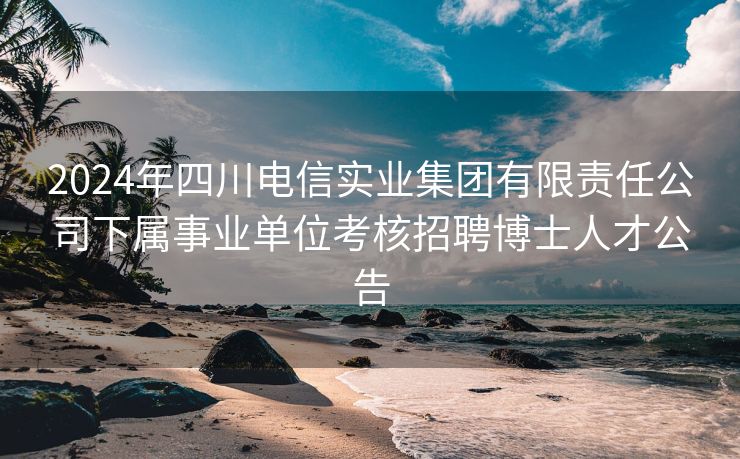 2024年四川电信实业集团有限责任公司下属事业单位考核招聘博士人才公告