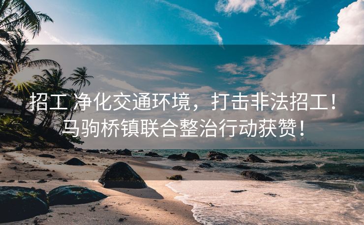 招工 净化交通环境，打击非法招工！马驹桥镇联合整治行动获赞！