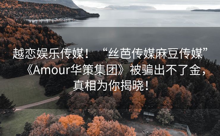 越恋娱乐传媒！“丝芭传媒麻豆传媒”《Amour华策集团》被骗出不了金，真相为你揭晓！
