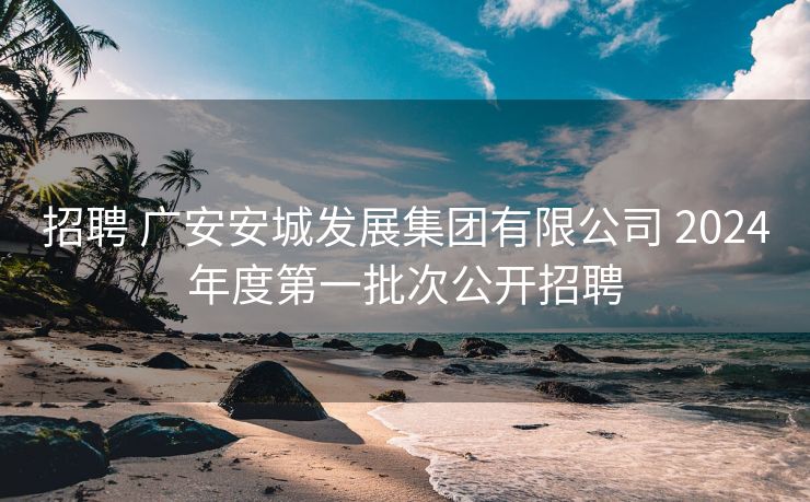 招聘 广安安城发展集团有限公司 2024年度第一批次公开招聘