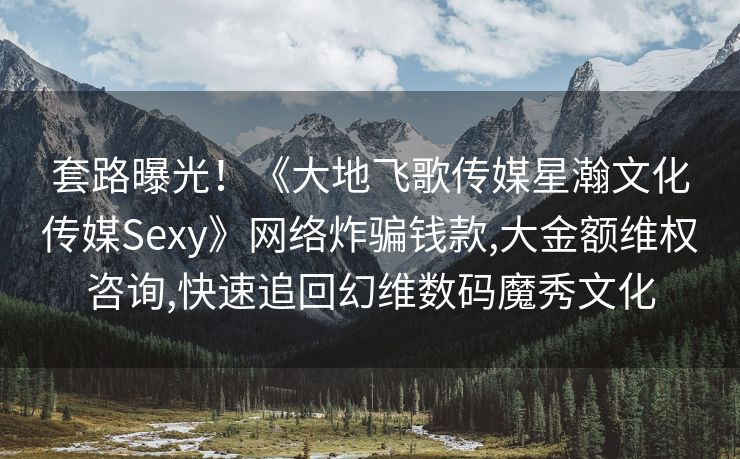 套路曝光！《大地飞歌传媒星瀚文化传媒Sexy》网络炸骗钱款,大金额维权咨询,快速追回幻维数码魔秀文化