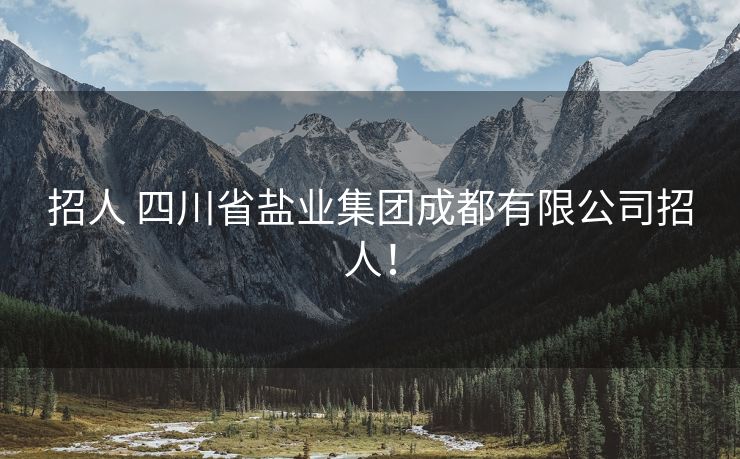 招人 四川省盐业集团成都有限公司招人！