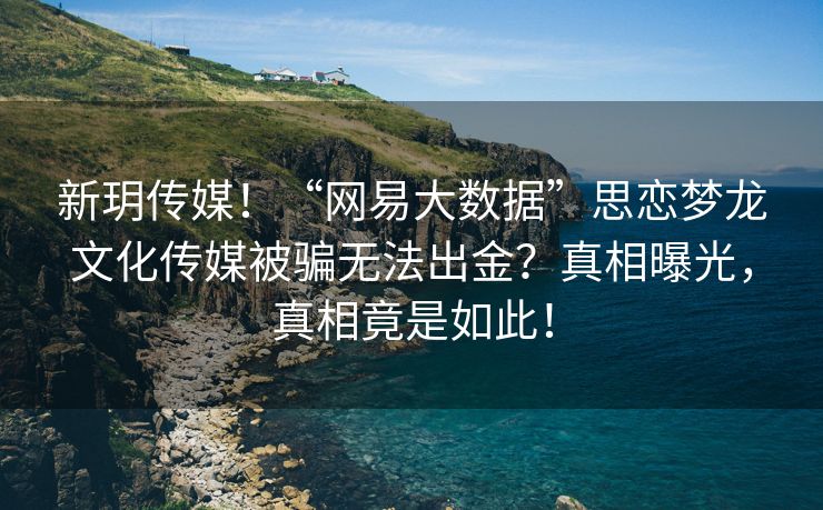 新玥传媒！“网易大数据”思恋梦龙文化传媒被骗无法出金？真相曝光，真相竟是如此！