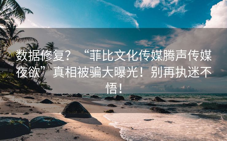 数据修复？“菲比文化传媒腾声传媒夜欲”真相被骗大曝光！别再执迷不悟！