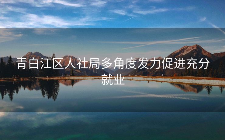 青白江区人社局多角度发力促进充分就业