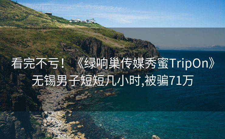 看完不亏！《绿响巢传媒秀蜜TripOn》无锡男子短短几小时,被骗71万