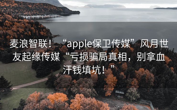 麦浪智联！“apple保卫传媒”风月世友起缘传媒“亏损骗局真相，别拿血汗钱填坑！”