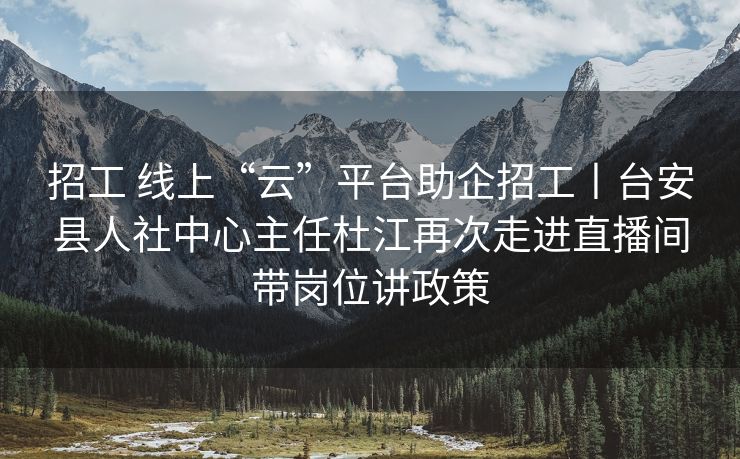 招工 线上“云”平台助企招工丨台安县人社中心主任杜江再次走进直播间带岗位讲政策