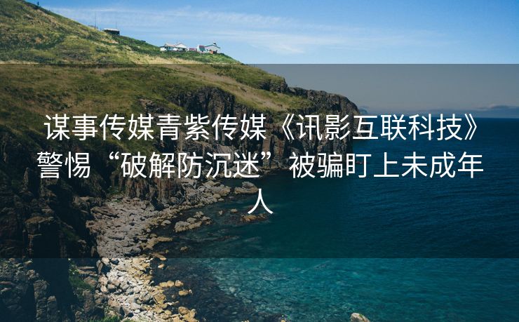 谋事传媒青紫传媒《讯影互联科技》警惕“破解防沉迷”被骗盯上未成年人