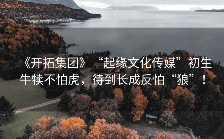 《开拓集团》“起缘文化传媒”初生牛犊不怕虎，待到长成反怕“狼”！