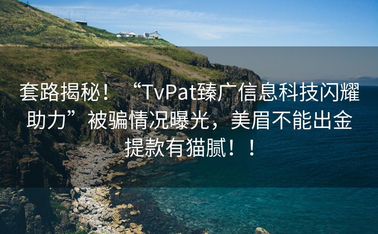 套路揭秘！“TvPat臻广信息科技闪耀助力”被骗情况曝光，美眉不能出金提款有猫腻！！