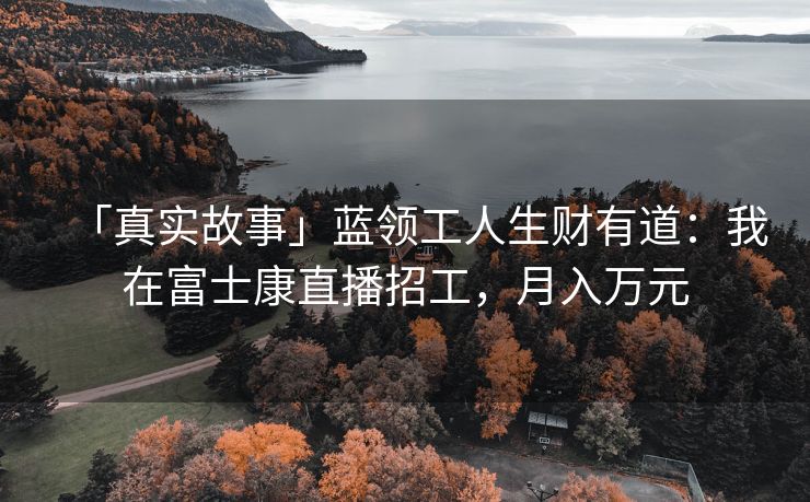「真实故事」蓝领工人生财有道：我在富士康直播招工，月入万元