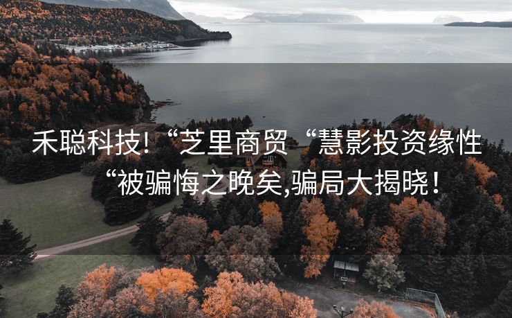 禾聪科技!“芝里商贸“慧影投资缘性“被骗悔之晚矣,骗局大揭晓！