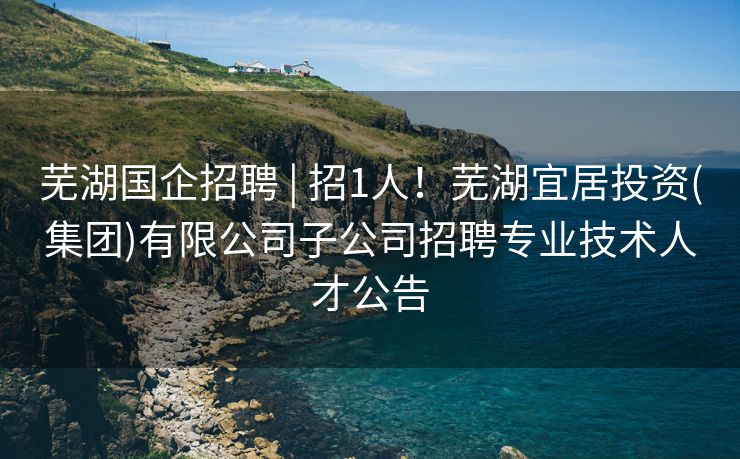 芜湖国企招聘 | 招1人！芜湖宜居投资(集团)有限公司子公司招聘专业技术人才公告