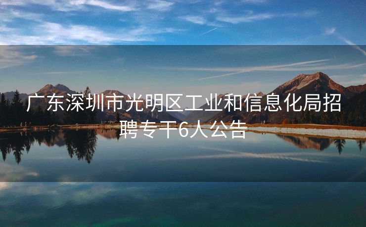 广东深圳市光明区工业和信息化局招聘专干6人公告