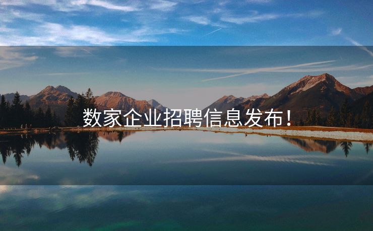 数家企业招聘信息发布！