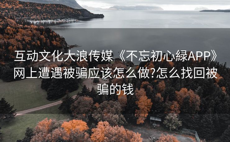 互动文化大浪传媒《不忘初心緑APP》网上遭遇被骗应该怎么做?怎么找回被骗的钱