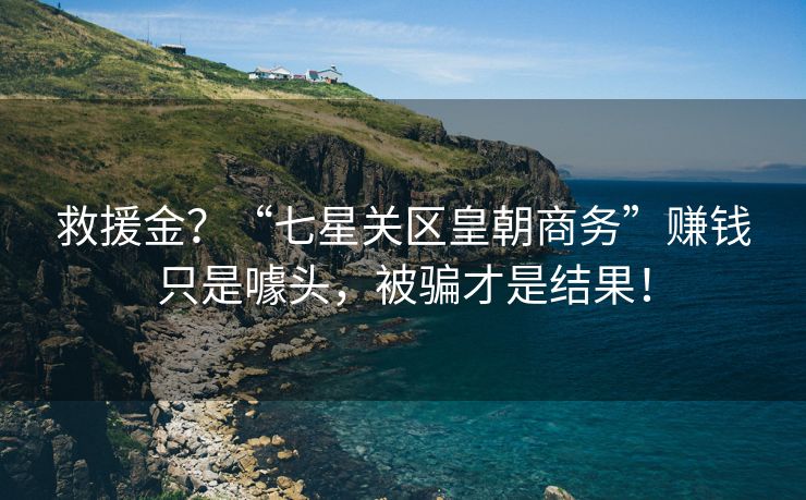 救援金？“七星关区皇朝商务”赚钱只是噱头，被骗才是结果！