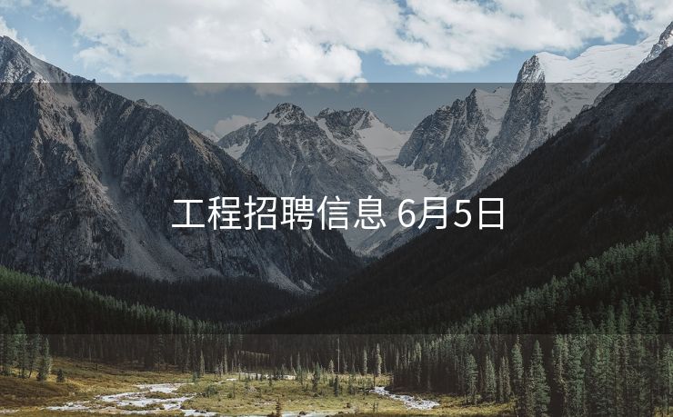 工程招聘信息 6月5日