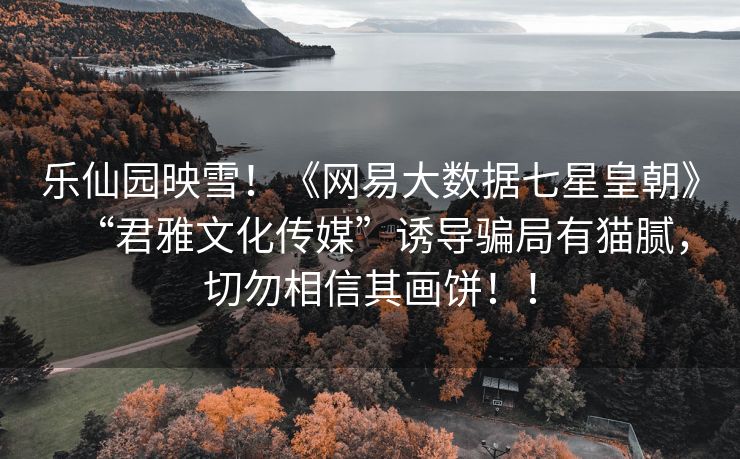 乐仙园映雪！《网易大数据七星皇朝》“君雅文化传媒”诱导骗局有猫腻，切勿相信其画饼！！