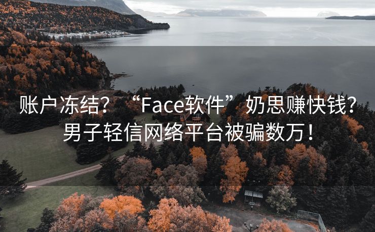 账户冻结？“Face软件”奶思赚快钱？男子轻信网络平台被骗数万！