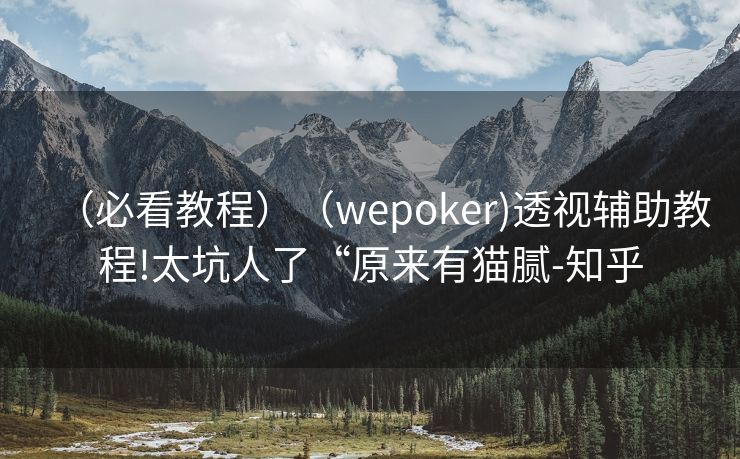 （必看教程）（wepoker)透视辅助教程!太坑人了“原来有猫腻-知乎