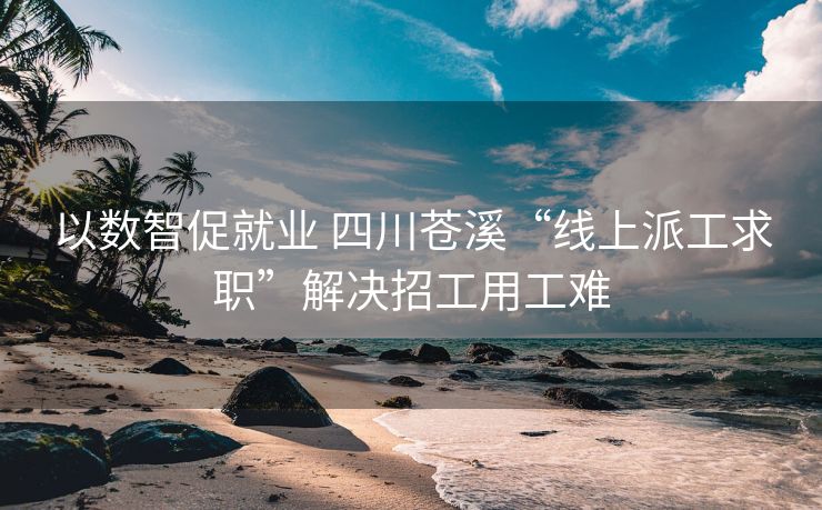 以数智促就业 四川苍溪“线上派工求职”解决招工用工难