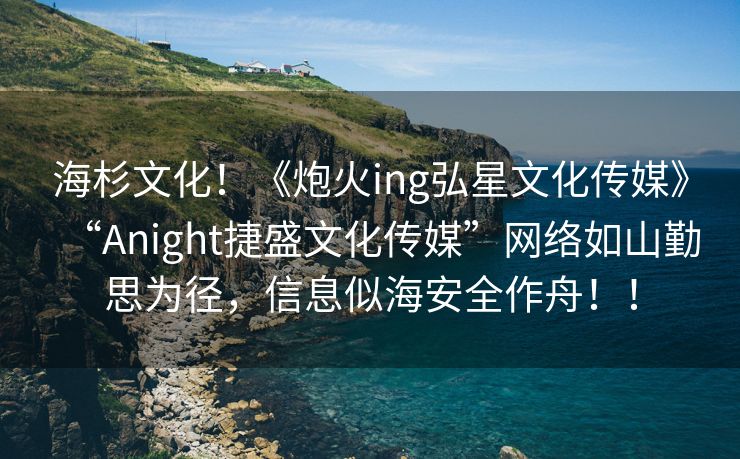 海杉文化！《炮火ing弘星文化传媒》“Anight捷盛文化传媒”网络如山勤思为径，信息似海安全作舟！！