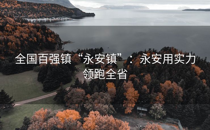 全国百强镇“永安镇”：永安用实力领跑全省