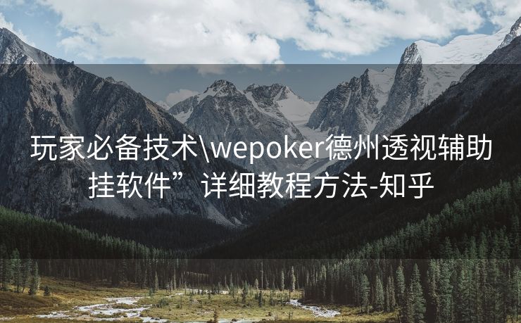 玩家必备技术\wepoker德州透视辅助挂软件”详细教程方法-知乎