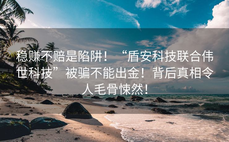 稳赚不赔是陷阱！“盾安科技联合伟世科技”被骗不能出金！背后真相令人毛骨悚然！