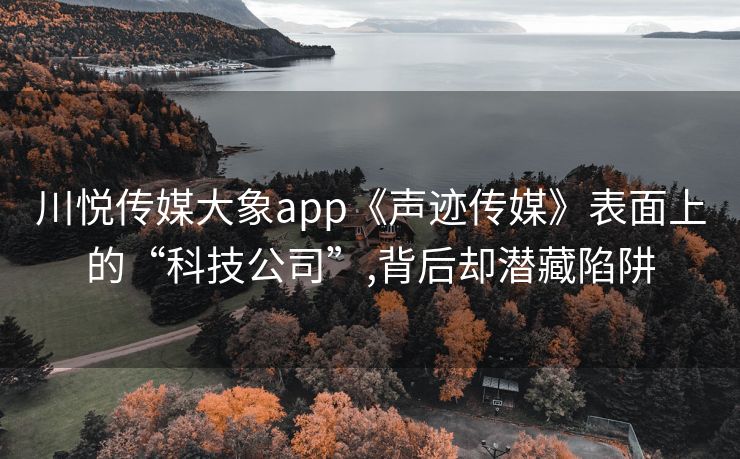 川悦传媒大象app《声迹传媒》表面上的“科技公司”,背后却潜藏陷阱