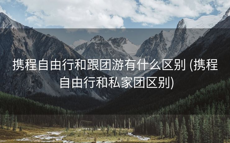 携程自由行和跟团游有什么区别 (携程自由行和私家团区别)