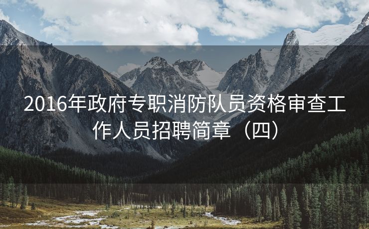 2016年政府专职消防队员资格审查工作人员招聘简章（四）