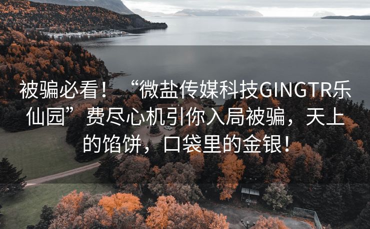 被骗必看！“微盐传媒科技GINGTR乐仙园”费尽心机引你入局被骗，天上的馅饼，口袋里的金银！