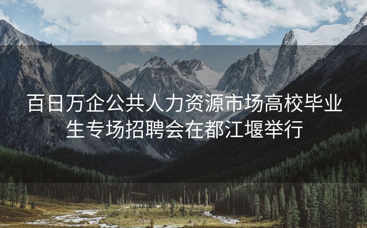 百日万企公共人力资源市场高校毕业生专场招聘会在都江堰举行