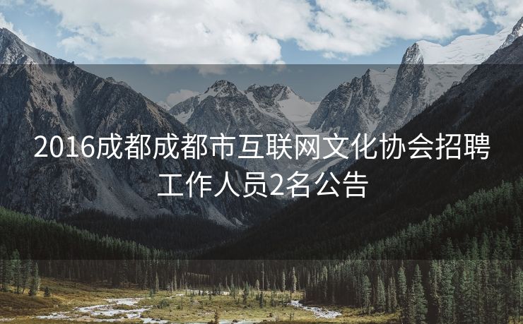 2016成都成都市互联网文化协会招聘工作人员2名公告