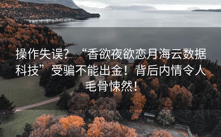 操作失误？“香欲夜欲恋月海云数据科技”受骗不能出金！背后内情令人毛骨悚然！