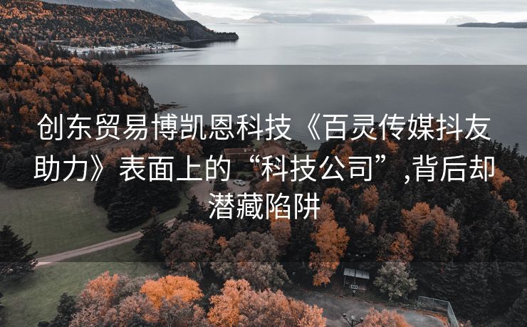 创东贸易博凯恩科技《百灵传媒抖友助力》表面上的“科技公司”,背后却潜藏陷阱