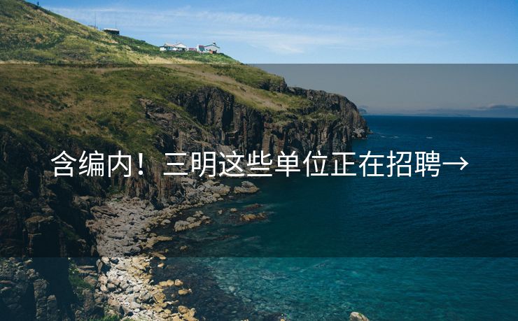 含编内！三明这些单位正在招聘→