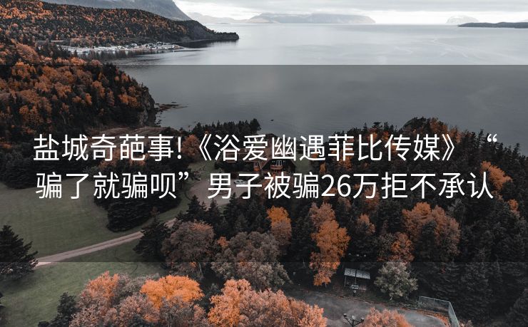 盐城奇葩事!《浴爱幽遇菲比传媒》“骗了就骗呗”男子被骗26万拒不承认